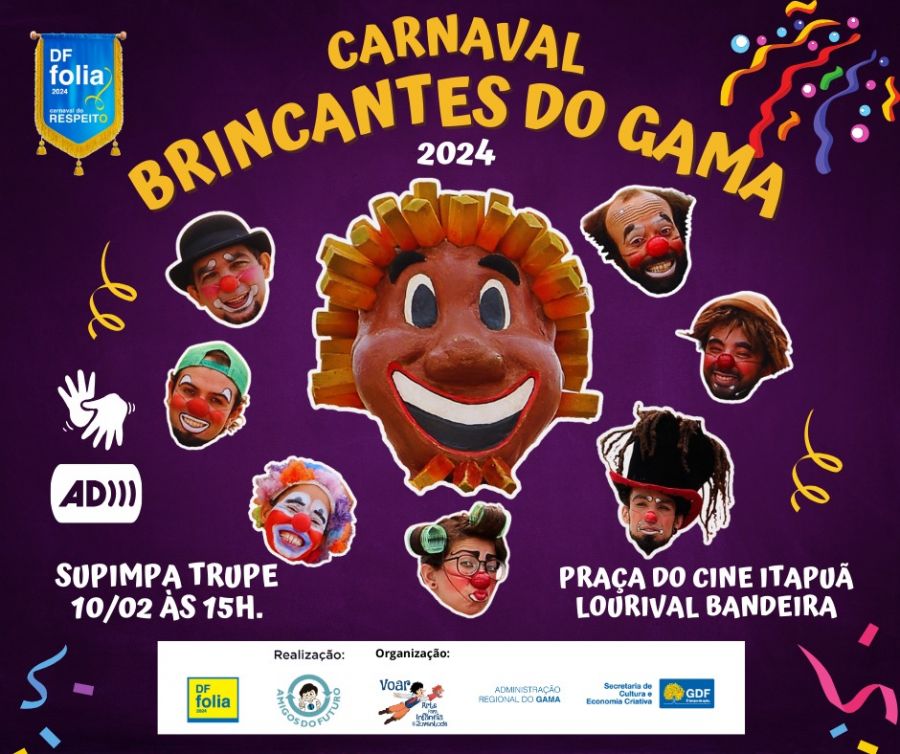 A folia será realizada neste sábado (10), a partir das 15h, na praça do Cine Itapuã com várias atrações 